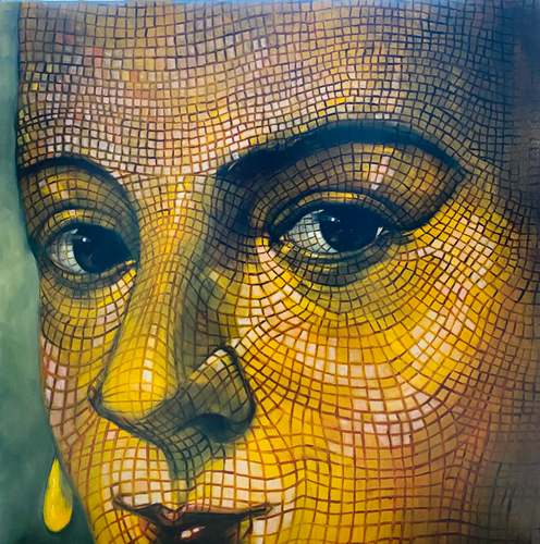 Kvindeansigt i mosaik